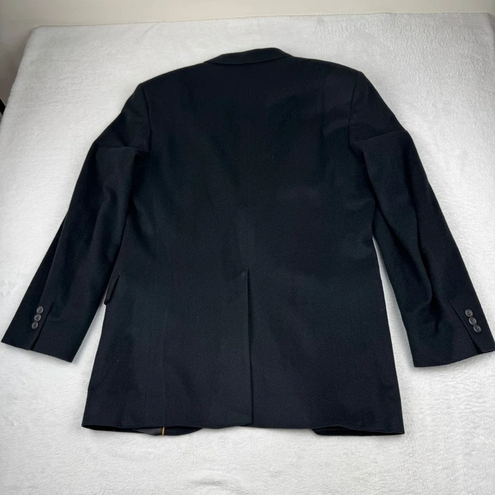 100% Cashmere Sterling & Hunt Blazer Mens 40R Black 2 Button Sport Coat Vintage